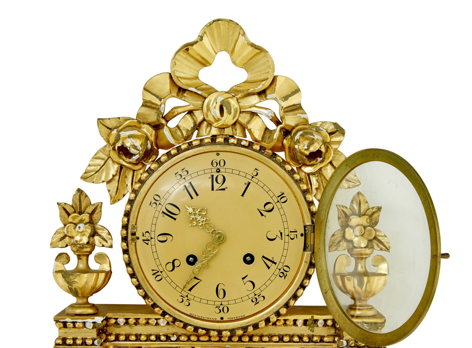 Swedish Rococo Revival Gilt Wall Clock By Westerstrand photo Home Decor