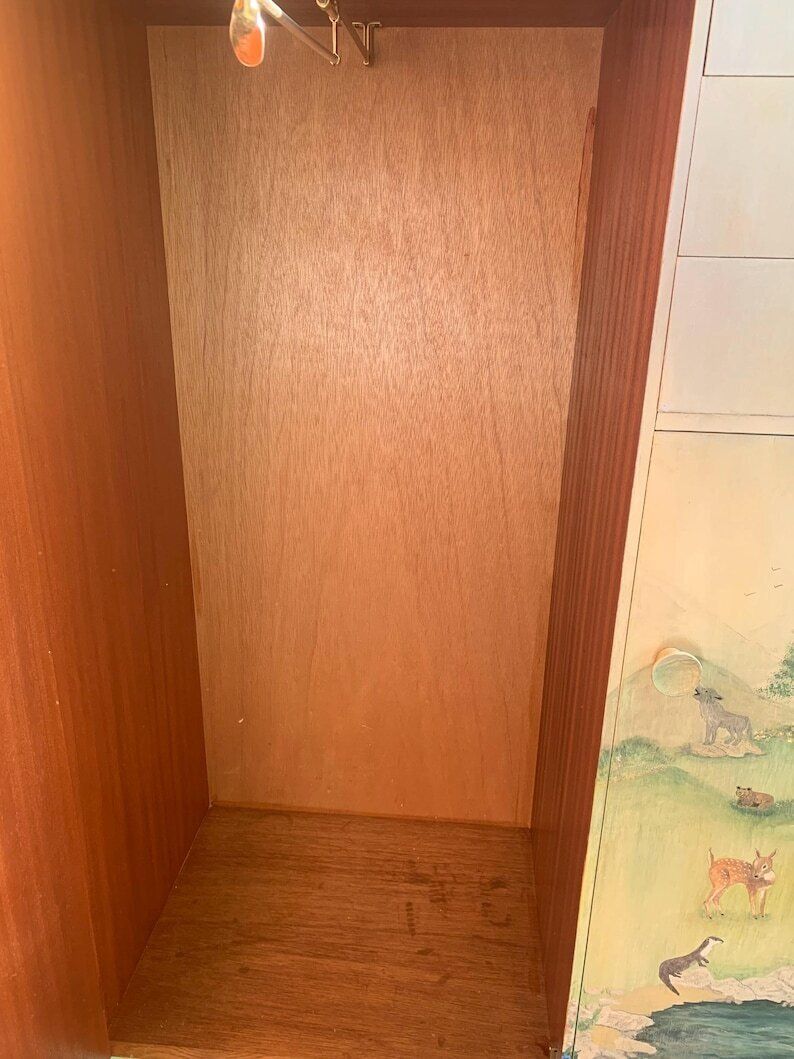 Handpainted Children's Nursery Woodland Animal Wildlife Tallboy Storage With Drawers photo vinterior