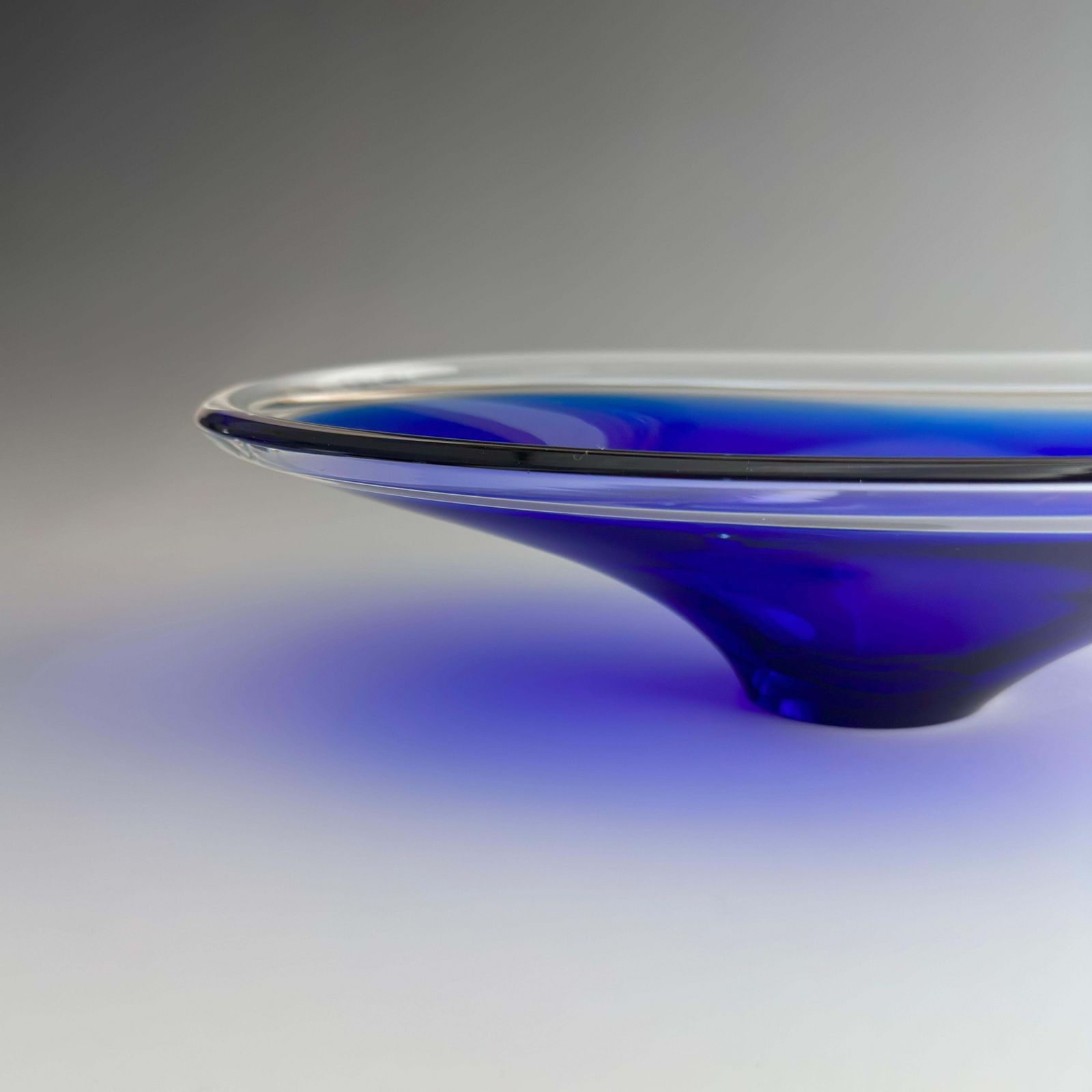 Cobalt Blue Mid Century Swedish Glass Centrepiece Bowl, 1960s photo 170.0