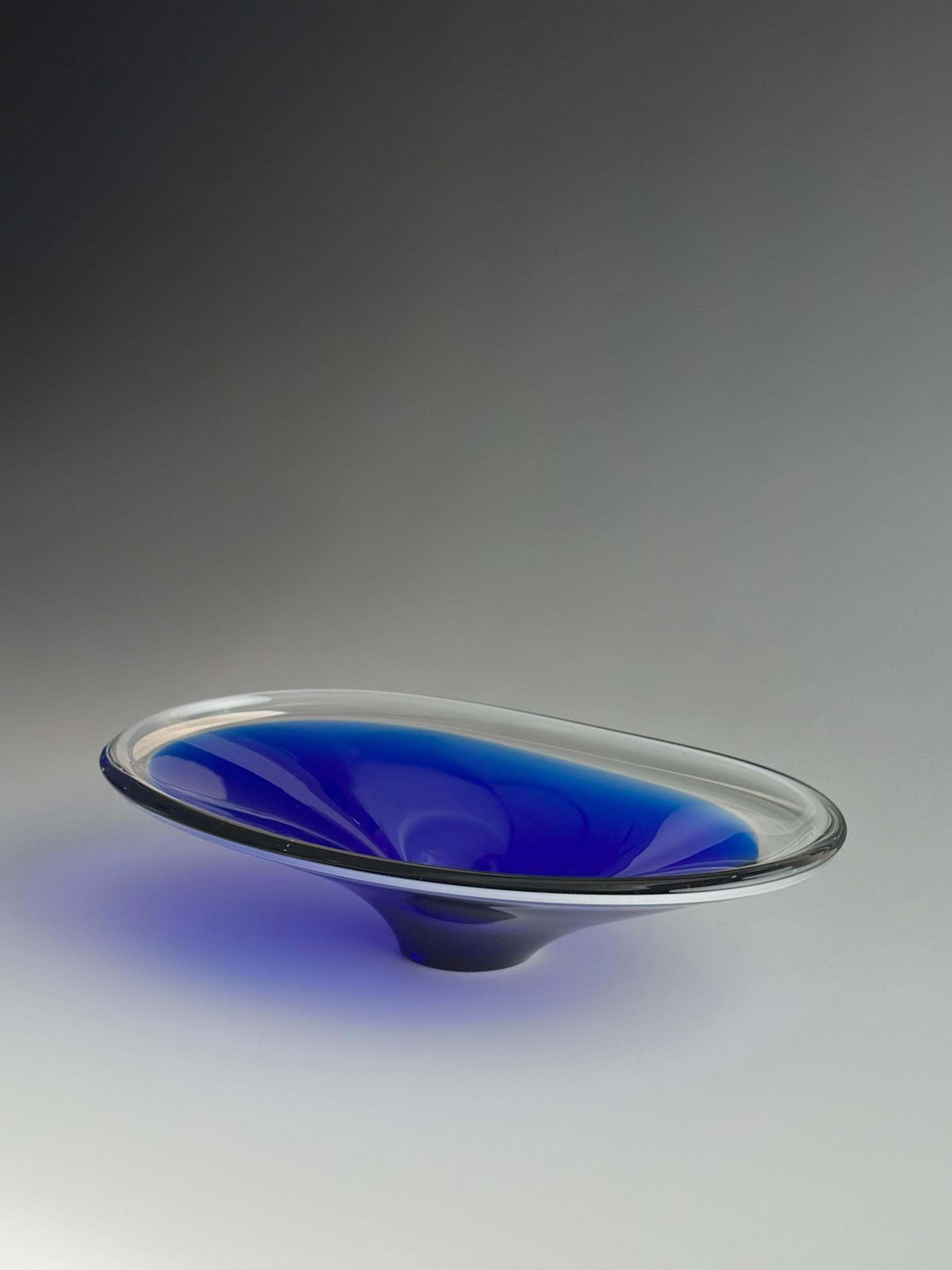 Cobalt Blue Mid Century Swedish Glass Centrepiece Bowl, 1960s photo buy
