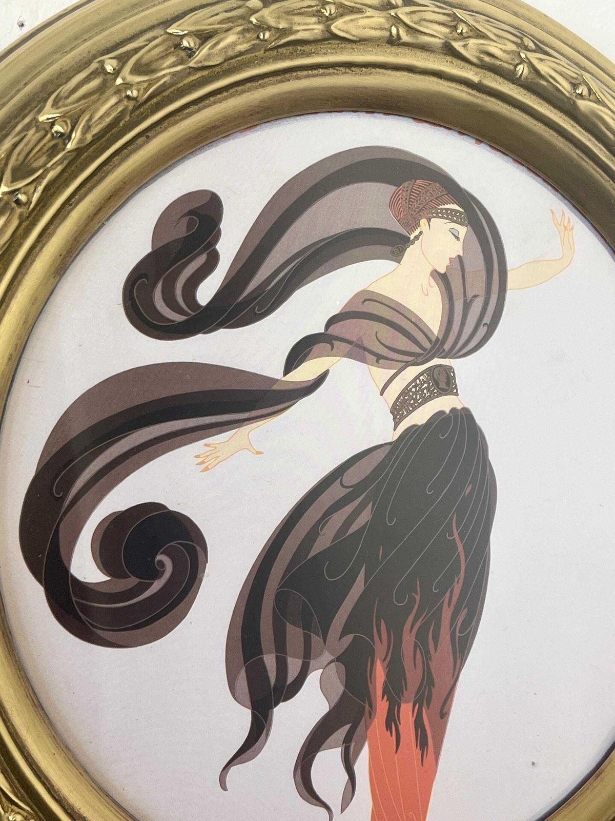Vintage Art Deco Erté Flames Of Love Wall Print photo Art