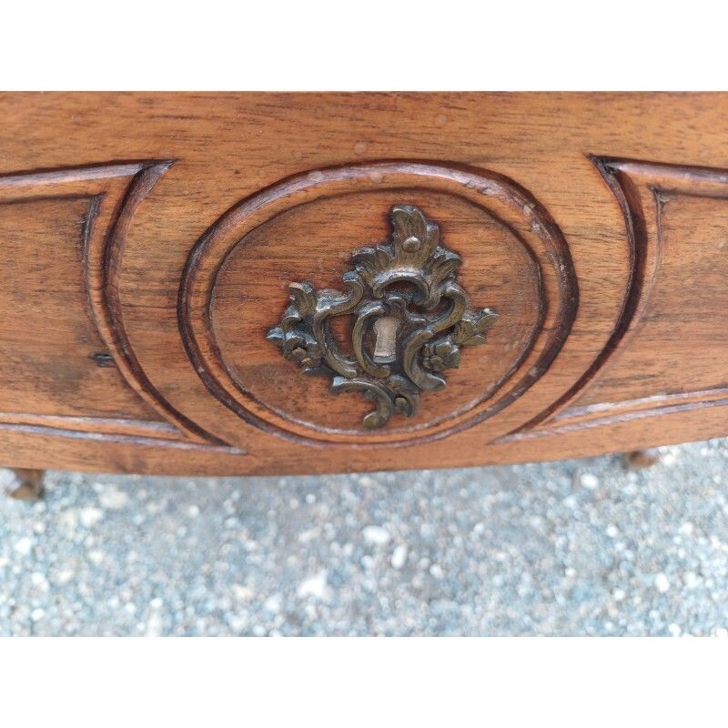 Furniture 19th Century Walnut Chest Of Drawers With 3 Drawers photo