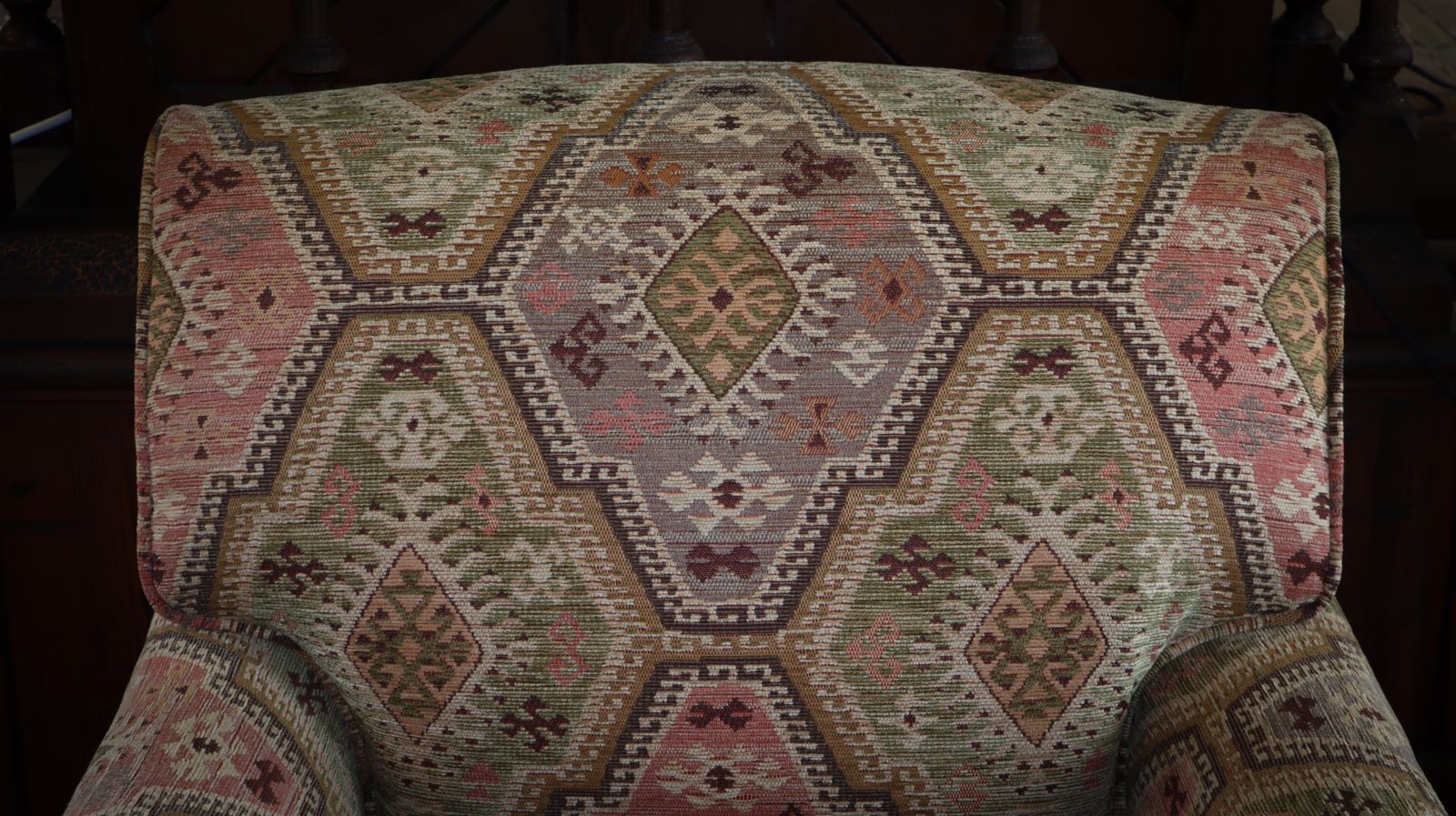 Stunning George Smith Standard Arm Signature Armchair Kilim & Jacquard Olive 🚚 photo Furniture