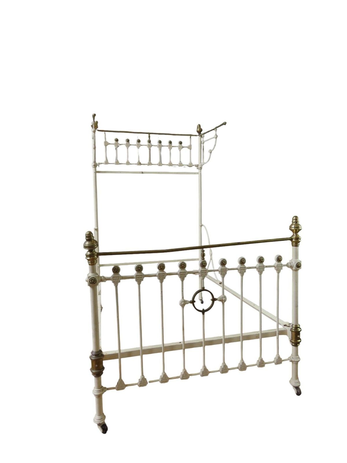 Victorian Cast Iron & Brass Half Tester Double Bed photo furniture