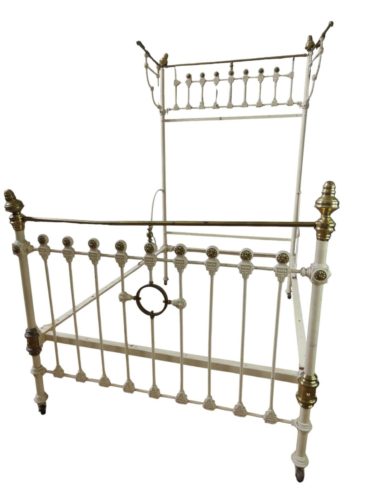 Victorian Cast Iron & Brass Half Tester Double Bed photo Furniture