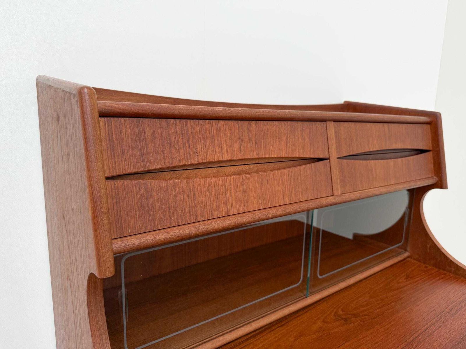 Mid Century Teak Secretary Desk With Drawers | Gunnar Falsig By Falsig Mobler photo vinterior