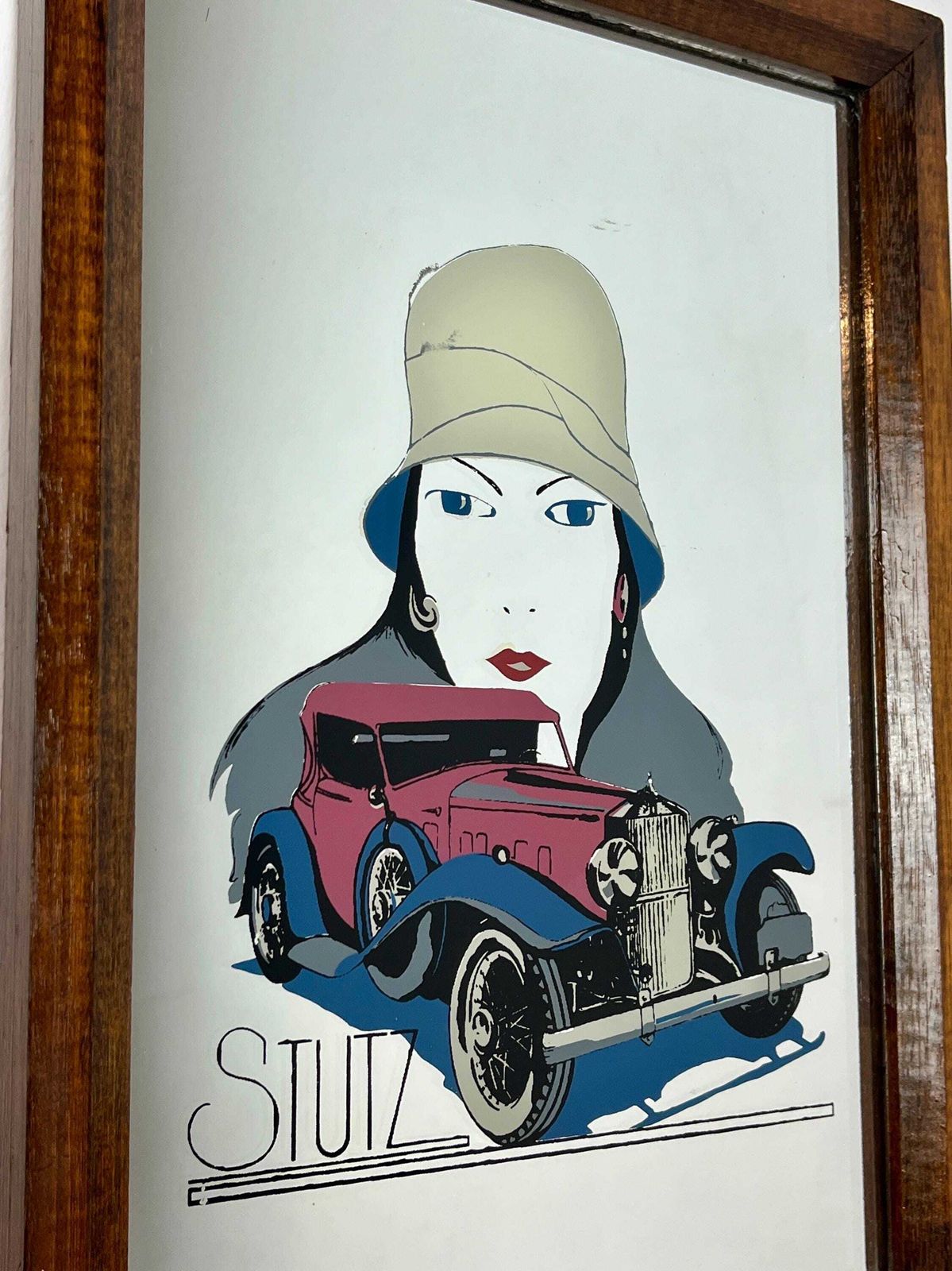 Vintage Art Deco Stutz Lady American Advertising Car Mirror photo vinterior