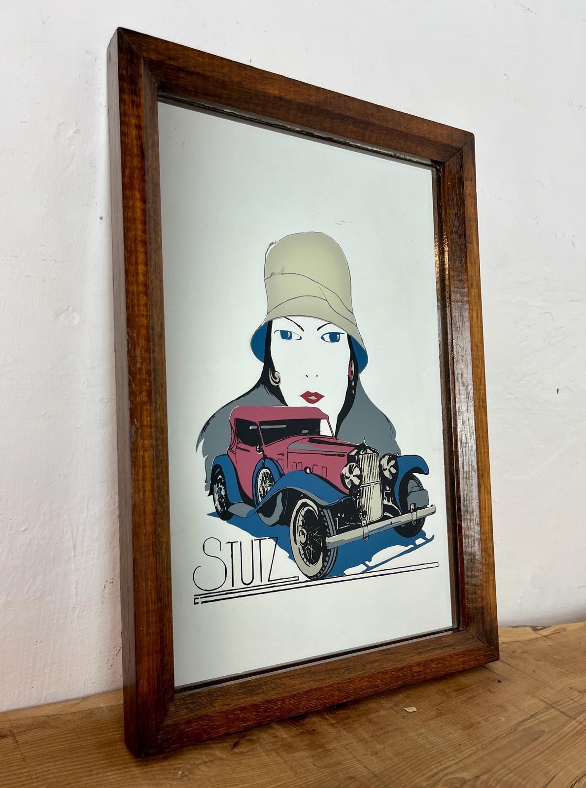 Vintage Art Deco Stutz Lady American Advertising Car Mirror photo vintage