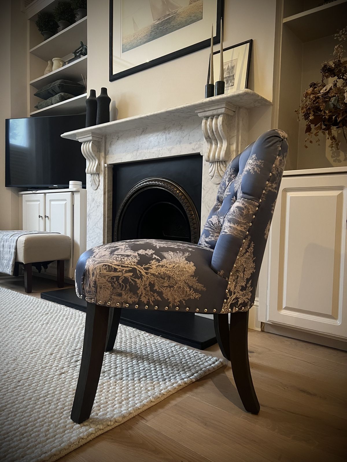 Original Valery Blue Toile Chair photo buy