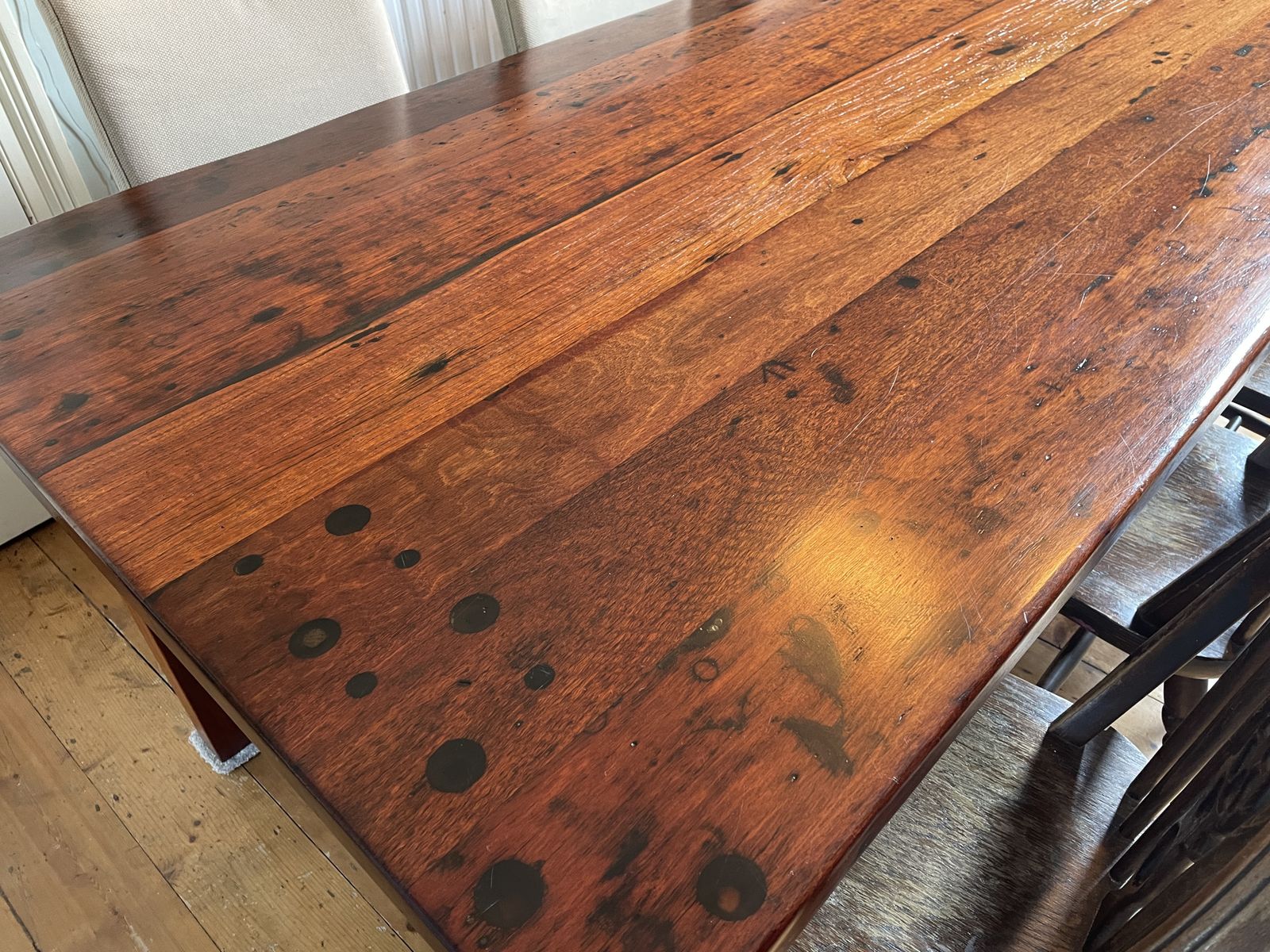 Beautiful Australian Jarrah Wood Dining Room / Boardroom Table. 2.2m X 1.01m photo Furniture
