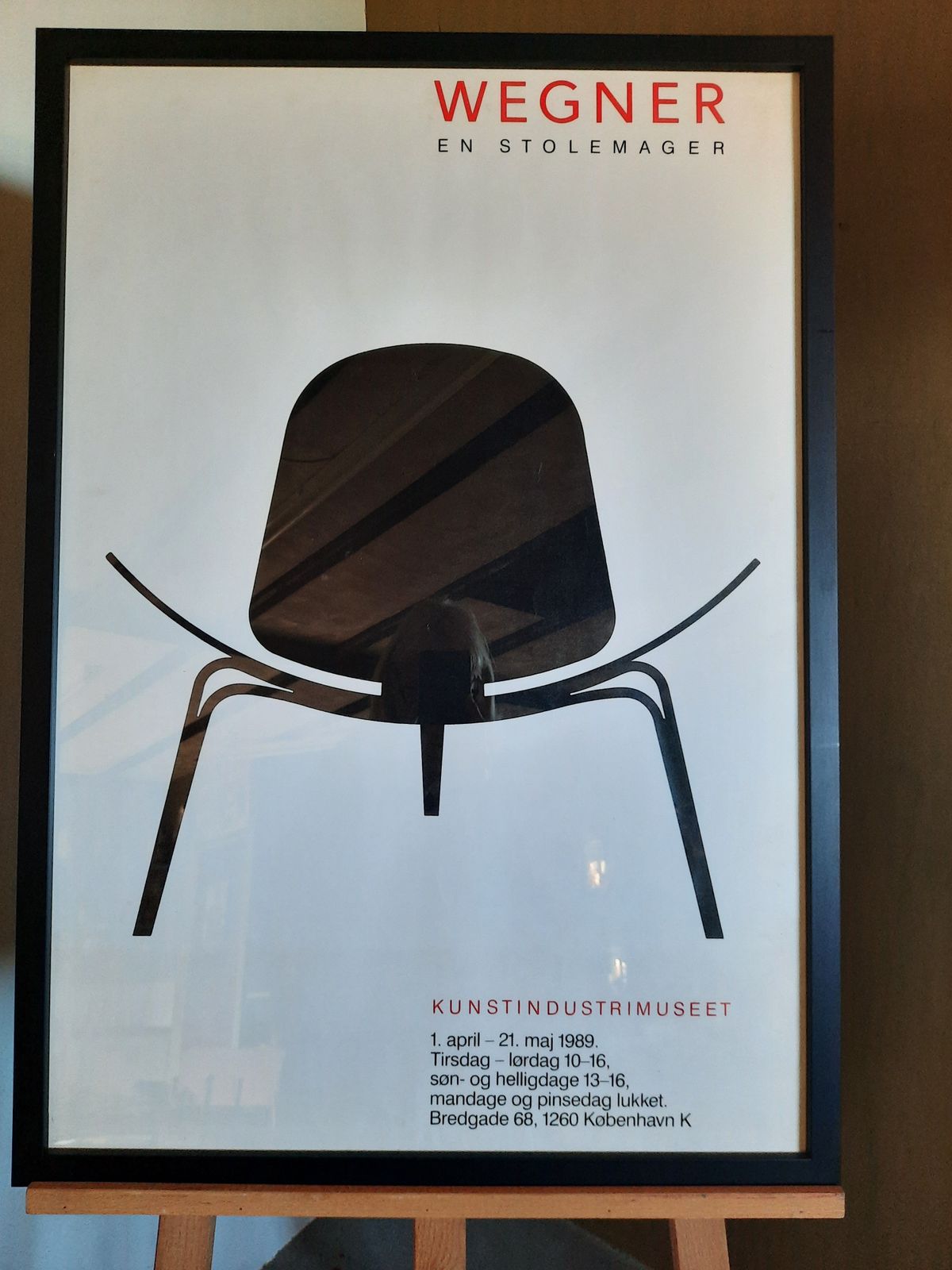 Original Poster From The Hans Wegner Exhibition  Dated 1989   Professionally Framed Behind Glass