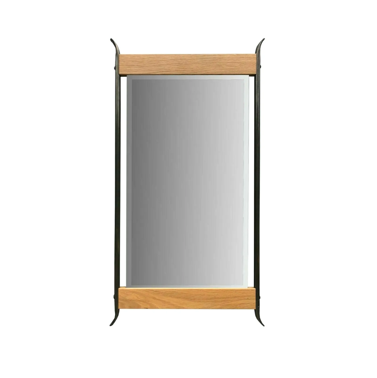 Mirror In Oak Metal By Sb Nord Troja Swedish Vintage Design Hallway