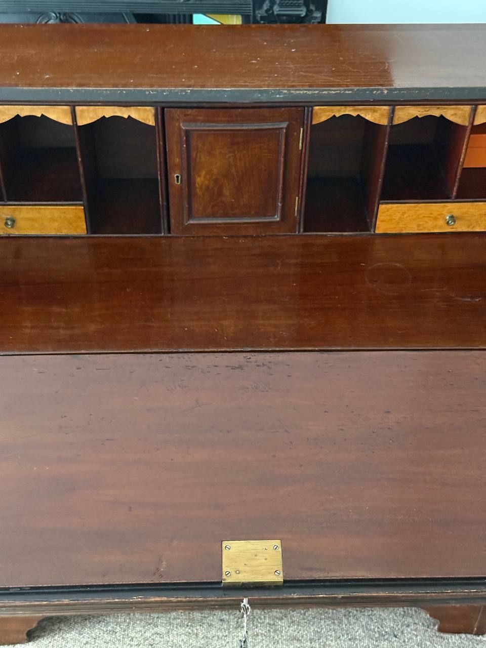 photo buy Victorian Secretaire Of Mahogany Wood, Inlaid