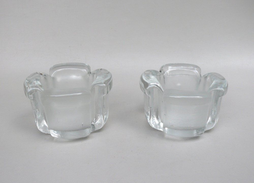 Lighting Small Glass Blossom Table Lamps From Limburg, 1970s, Set Of 2 photo