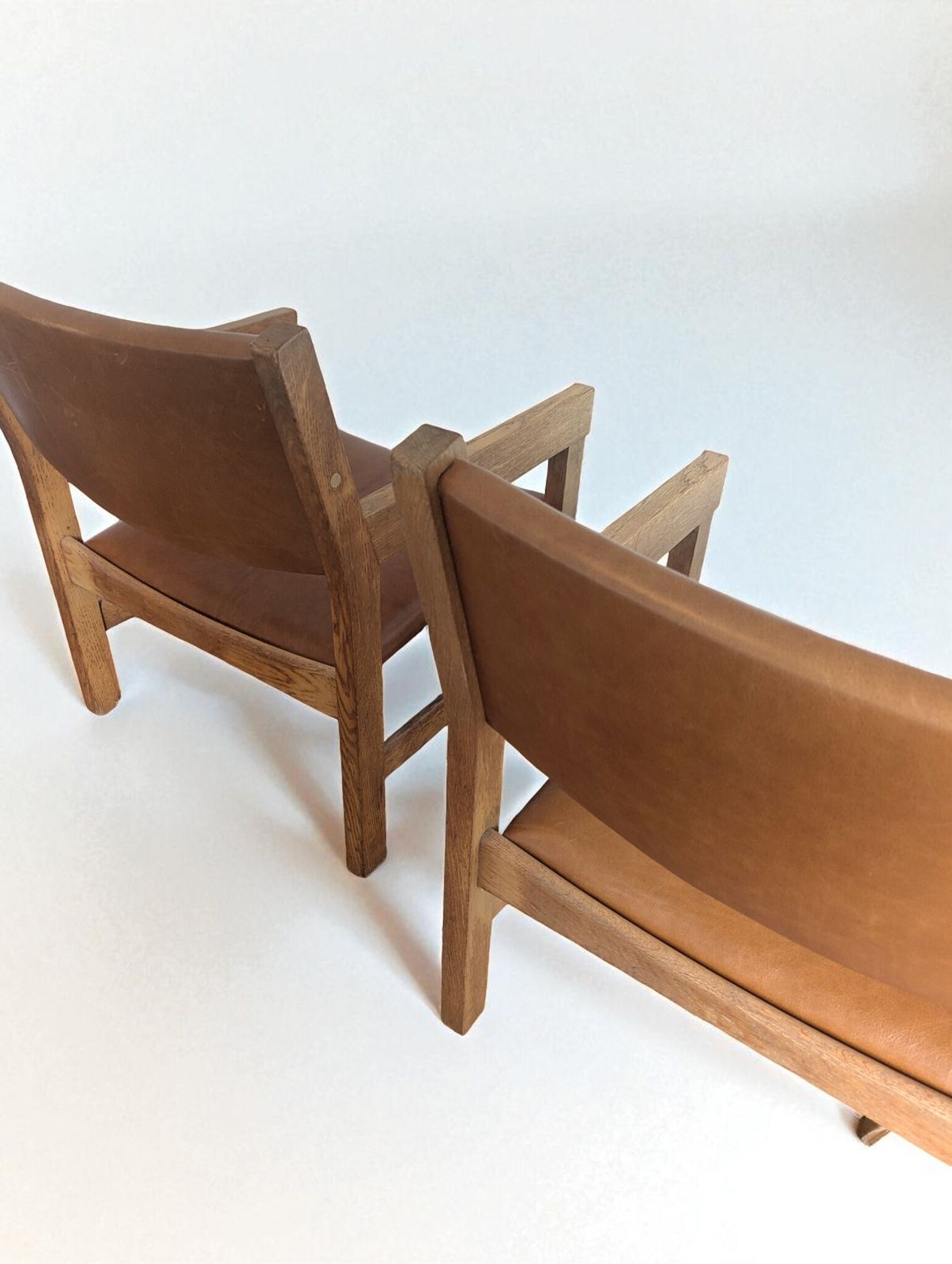 Set Of Mid Century Leather Armchairs By Hans J. Wegner For Getama photo Furniture