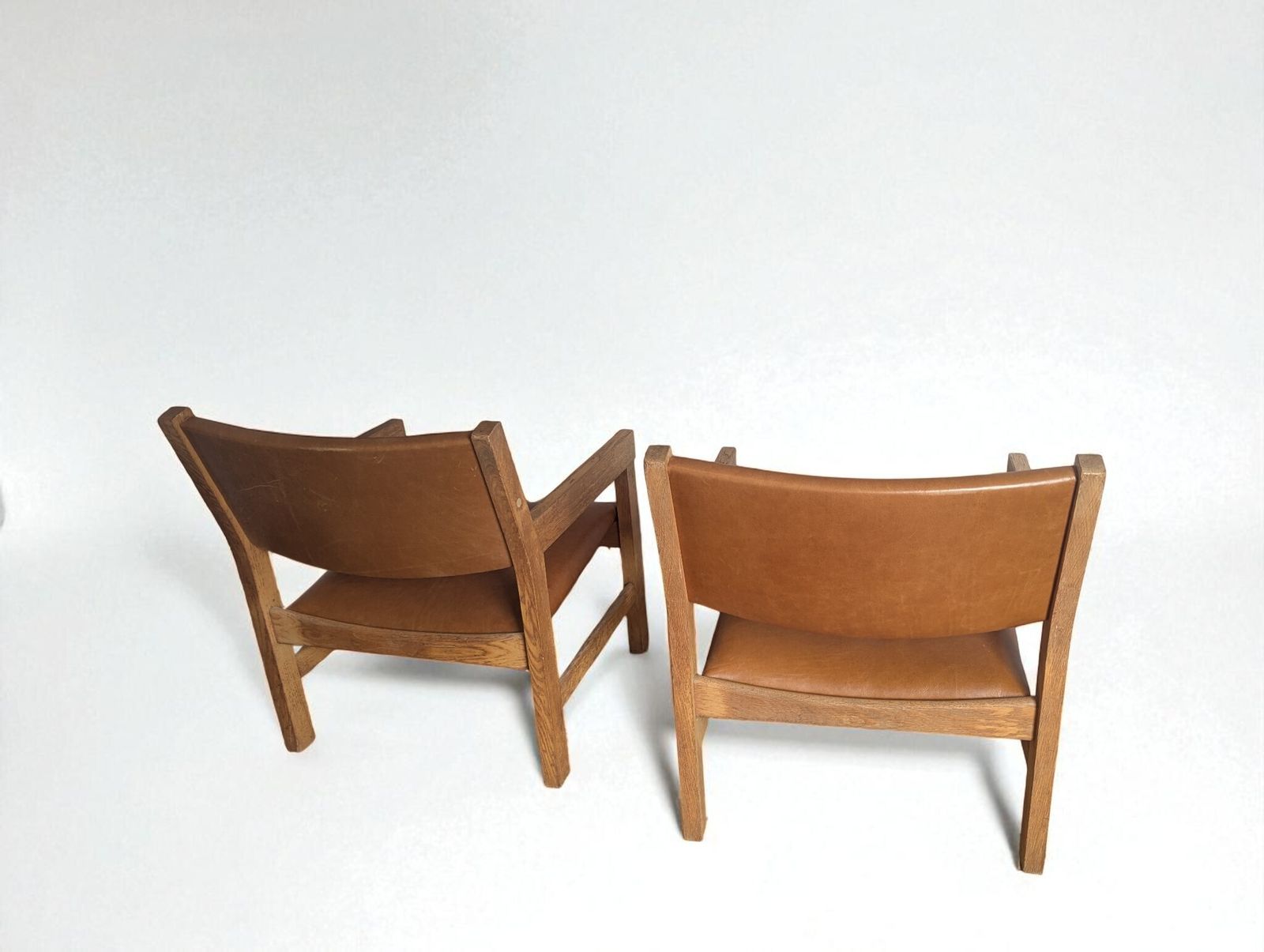 Set Of Mid Century Leather Armchairs By Hans J. Wegner For Getama photo 710.0