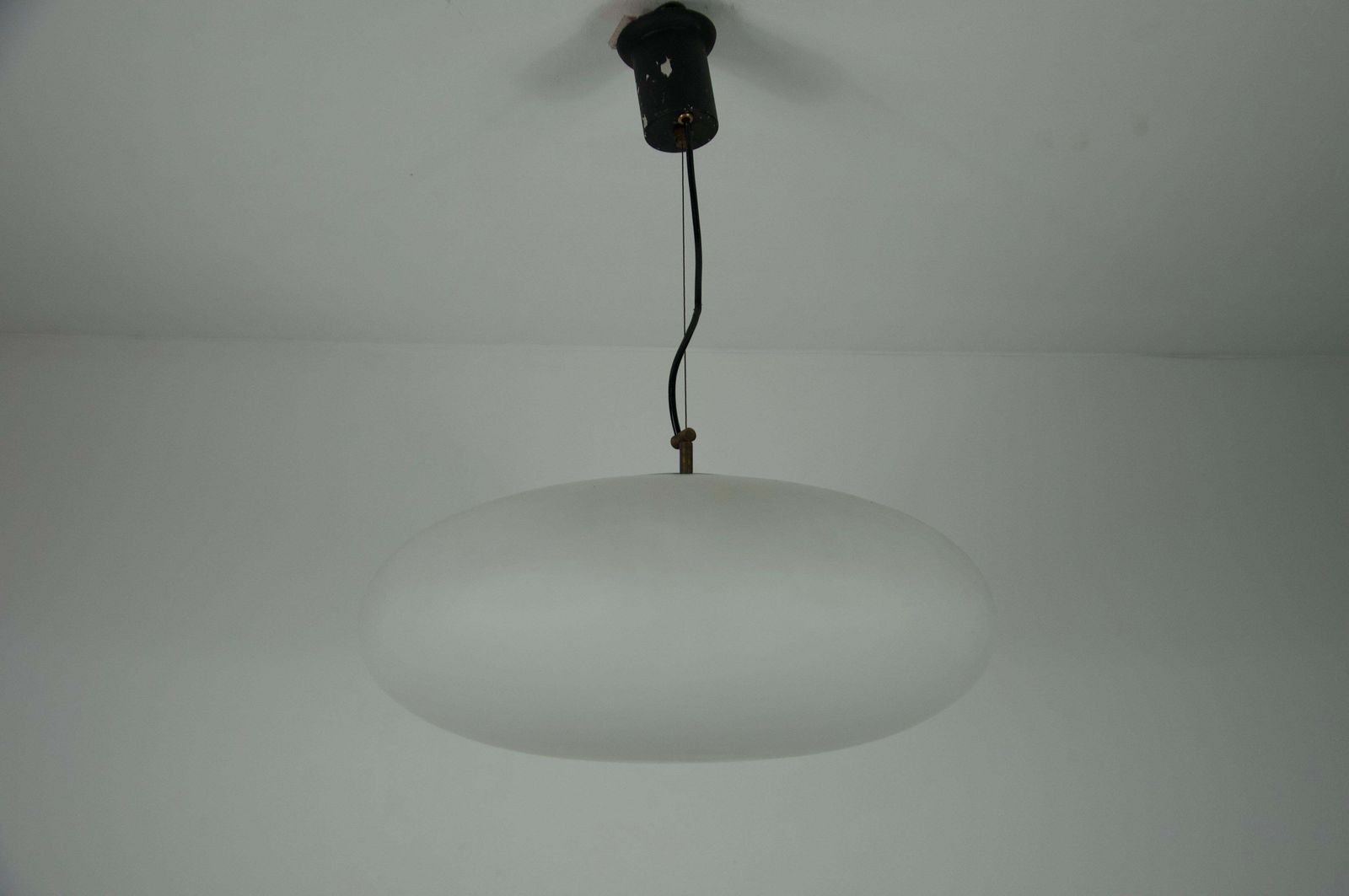 Stilnovo Midcentury Brass And Glass Chandelier, 1950s, Italy photo furniture