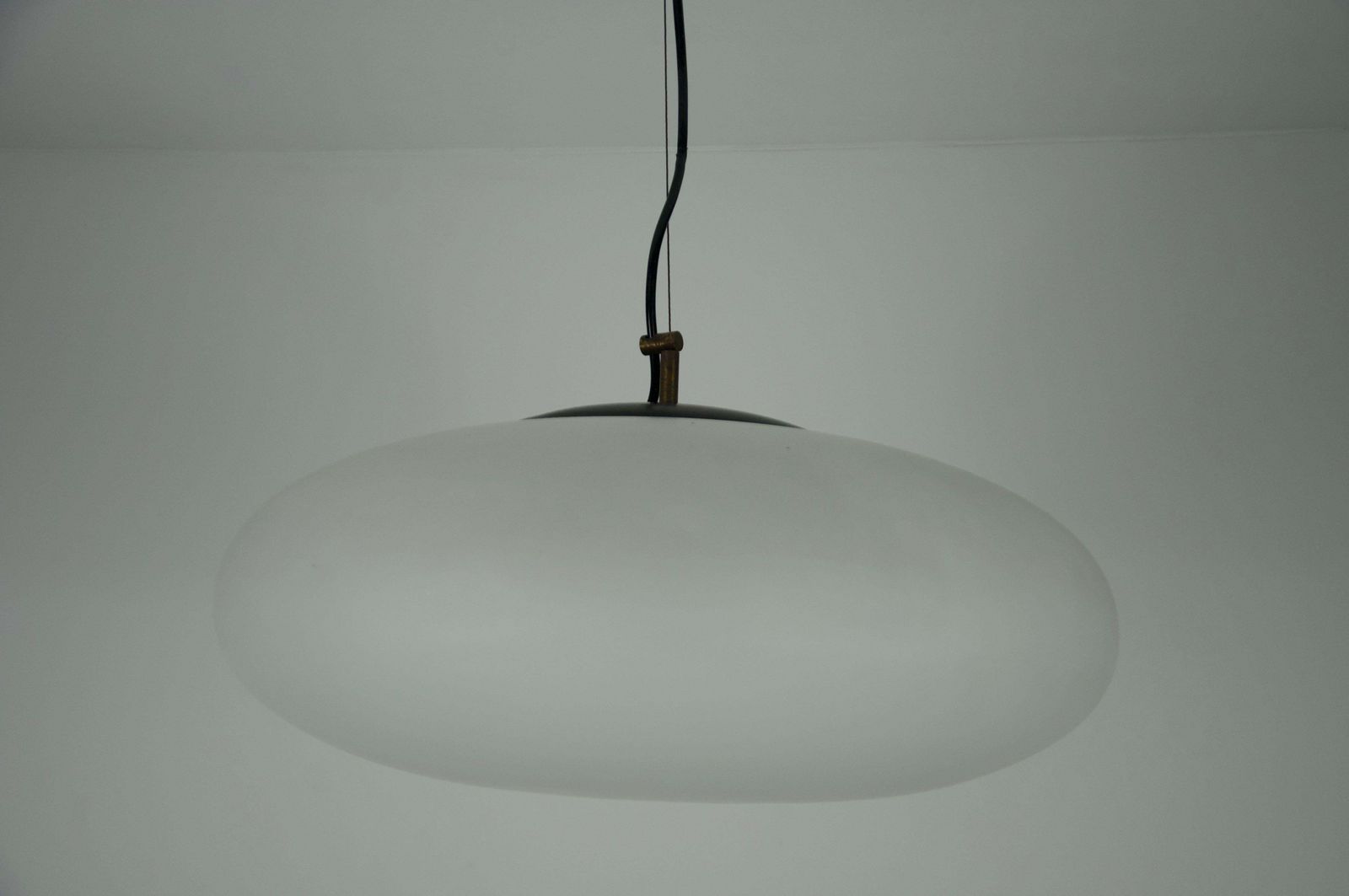 Stilnovo Midcentury Brass And Glass Chandelier, 1950s, Italy photo 1064.0