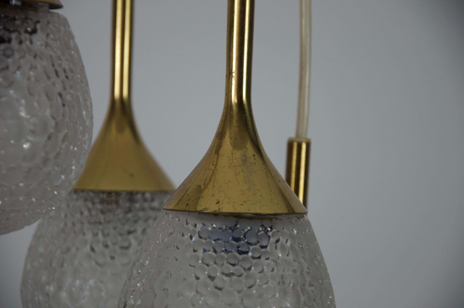 photo buy Mid Century Brass And Glass Cascade Pendant Lamp, Germany, 1960s