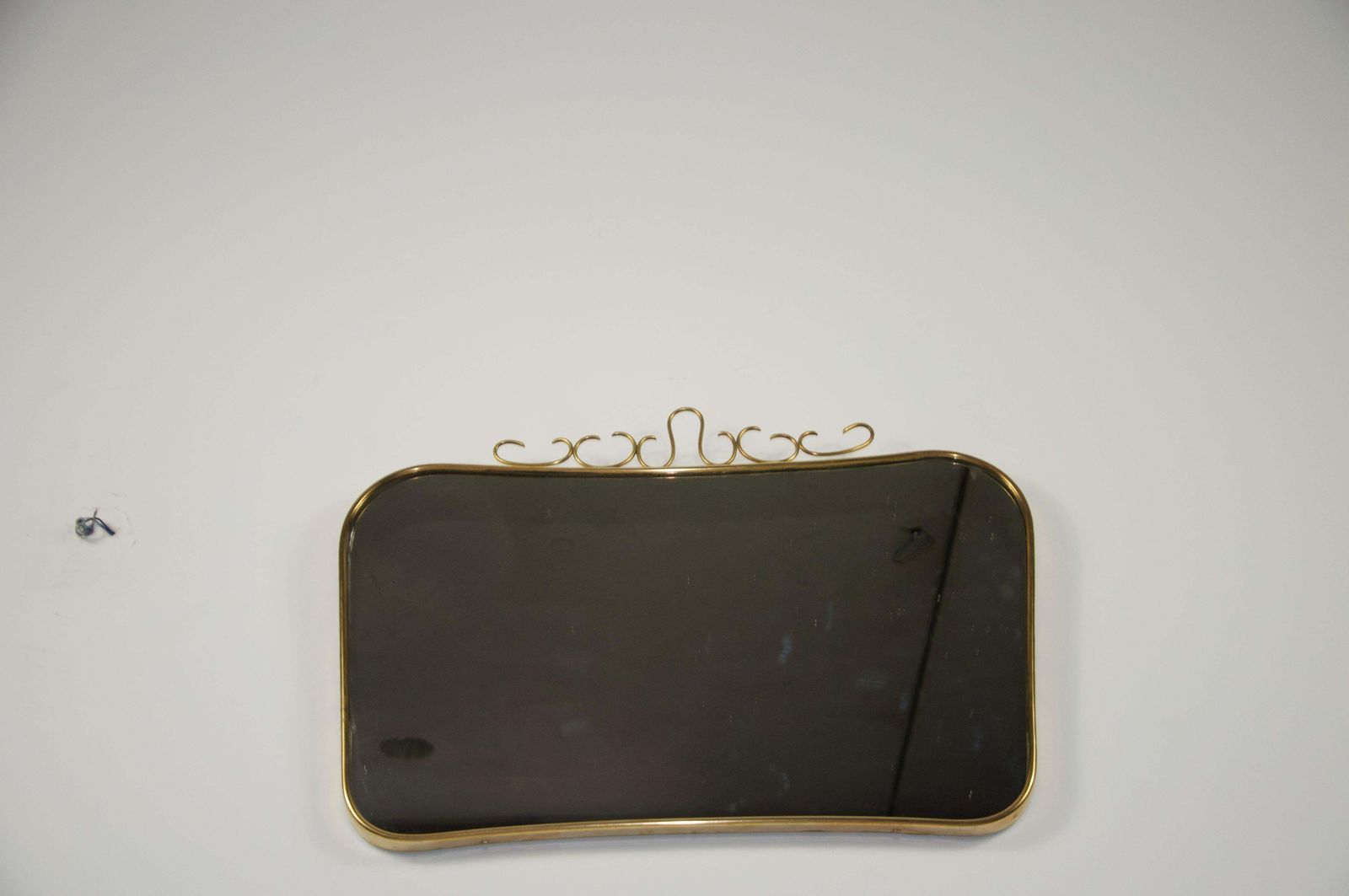 Italian Brass Framed Wall Mirror Attr. To Gio Ponti, 1960s, Italy photo for sale