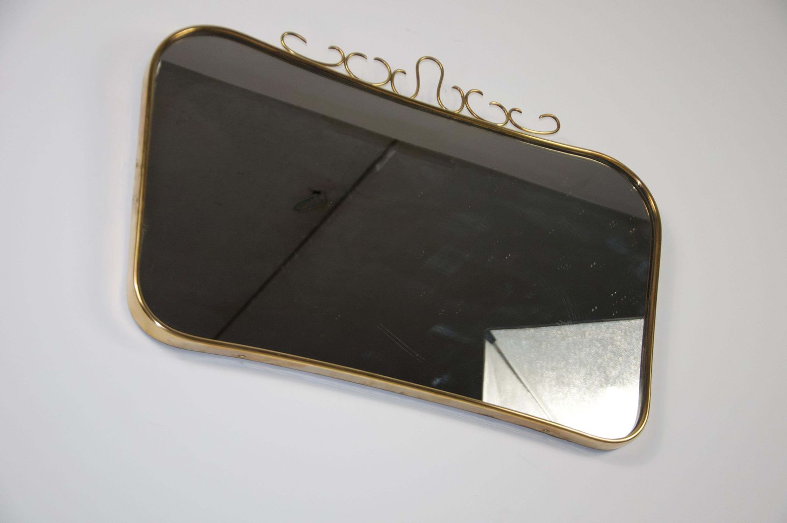 Italian Brass Framed Wall Mirror Attr. To Gio Ponti, 1960s, Italy photo 1314.0