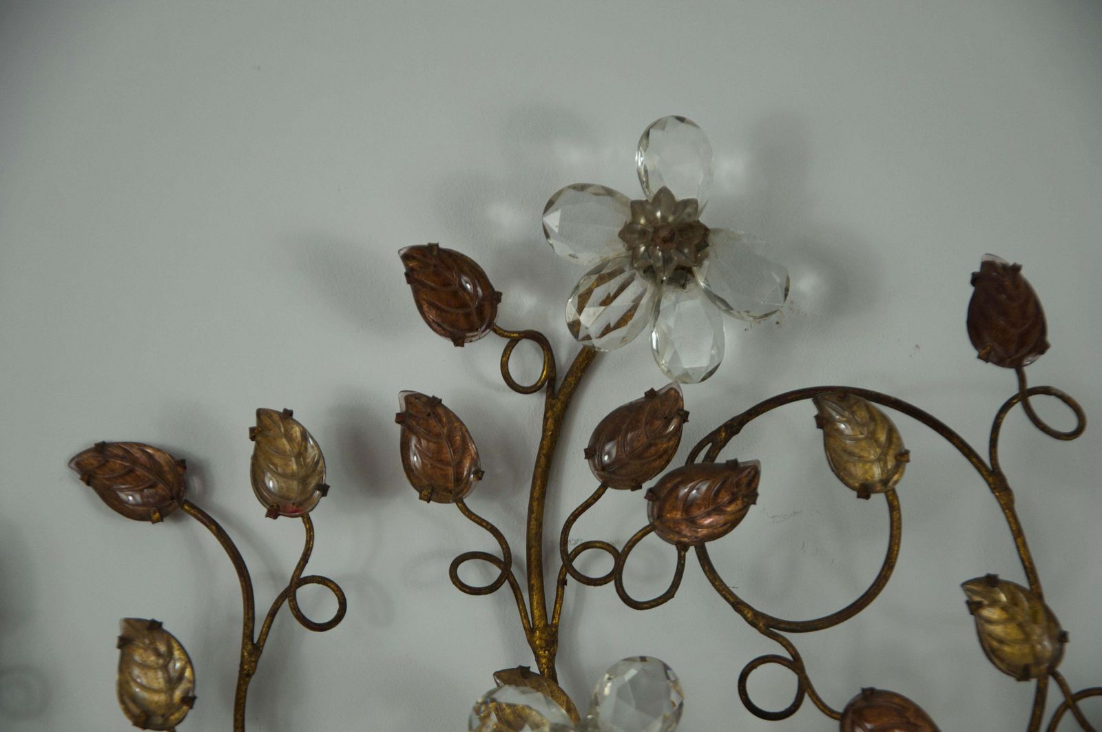 Florentine Flower Shape Wall Lamp By Banci Firenze, Italy, 1970s photo vinterior