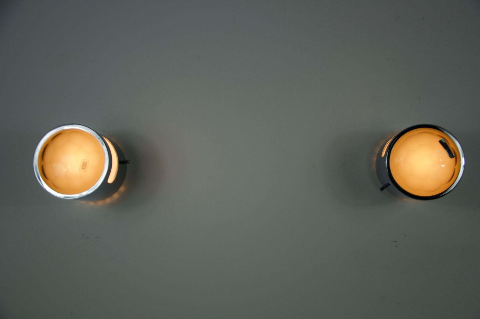 Lighting Pair Of Glass And Metal Wall Lights By Veca, 1960s, Italy photo