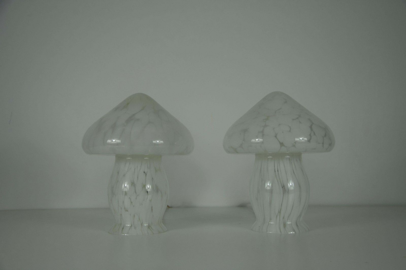 Pair Of Glass Mushroom Table Lamps By Limburg, Germany, 1970s photo 1591.0