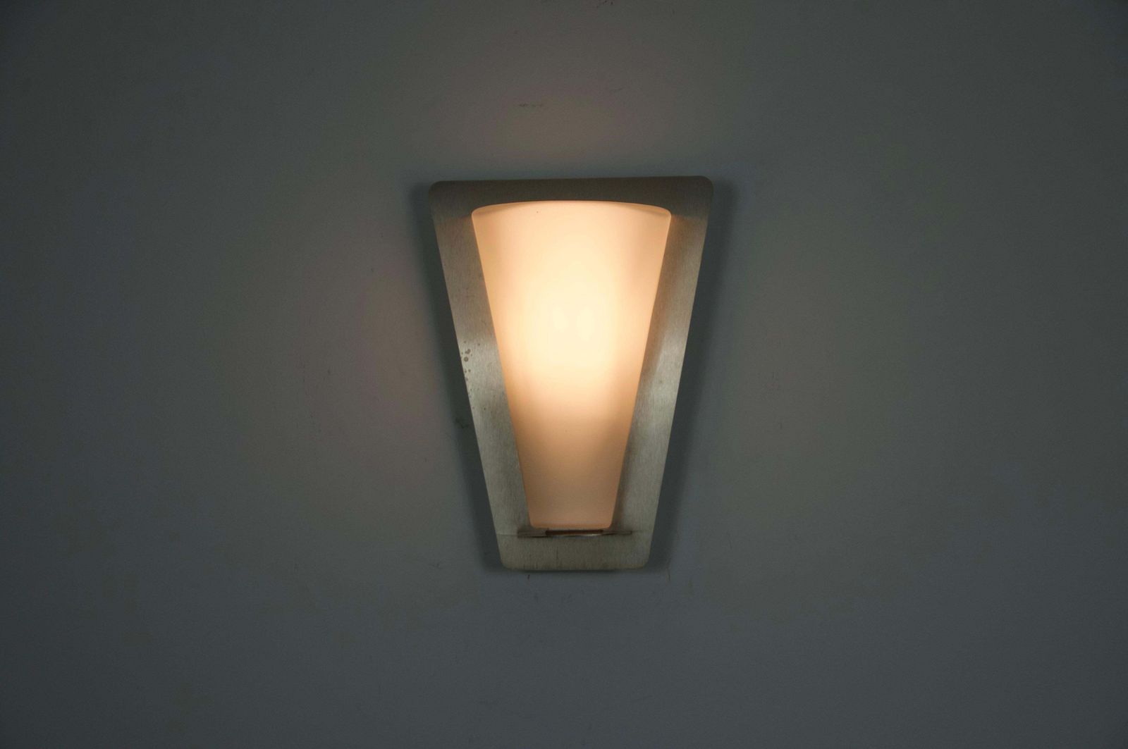 Metal And Opaline Glass Wall Lamp By Glashütte Limburg, 1960s photo furniture