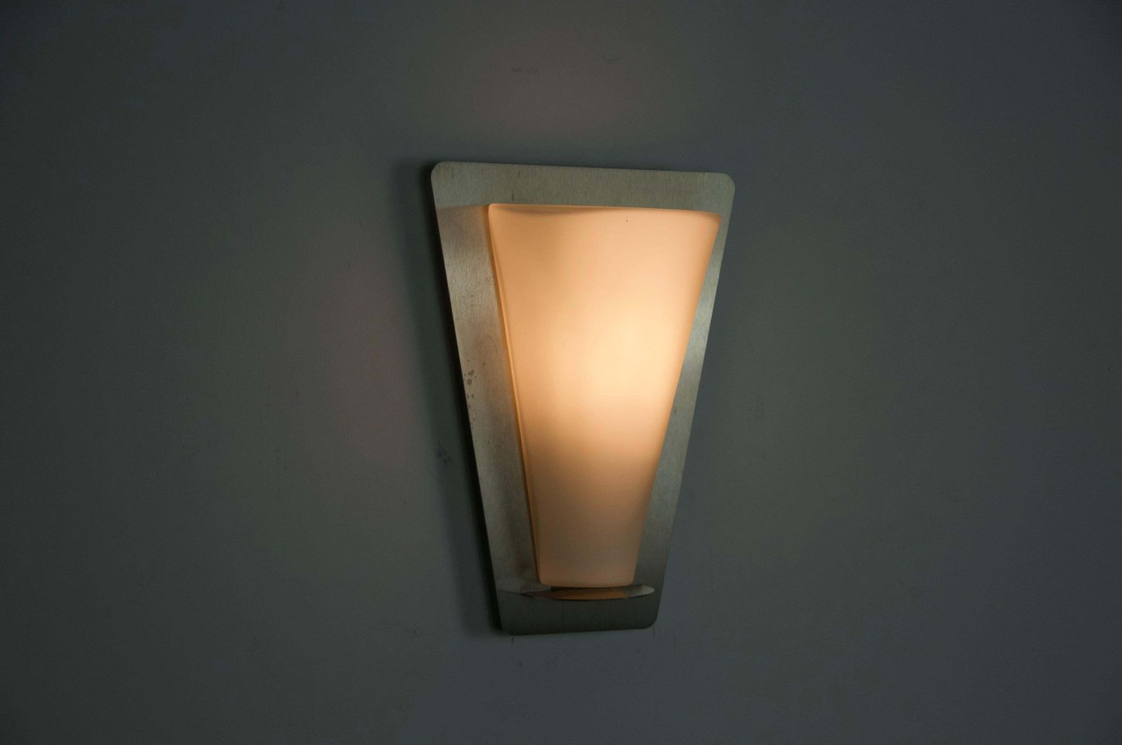 Metal And Opaline Glass Wall Lamp By Glashütte Limburg, 1960s photo 367.0