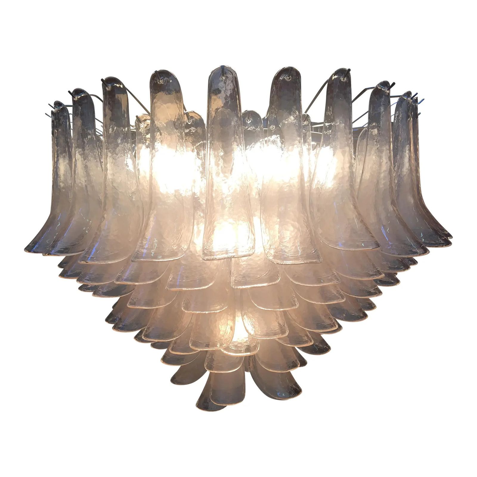 Monumental Murano Glass Selle Light Pink Italian Sputnik Chandelier