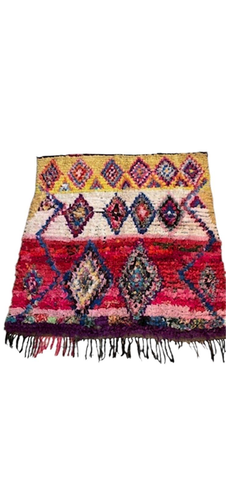 Vintage Boucherouite Rug, Mid 20th Century