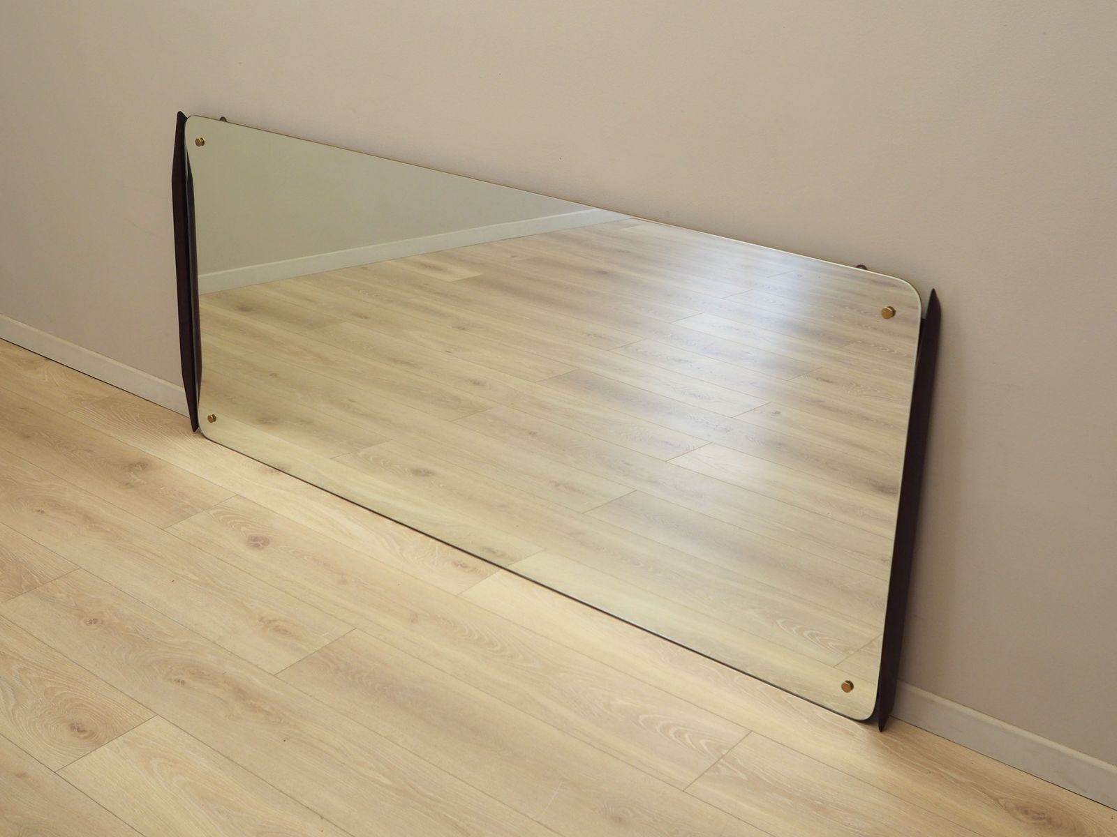 Mirror In Mahogany Frame, Italian Design, 1970s, Production: Italy photo furniture