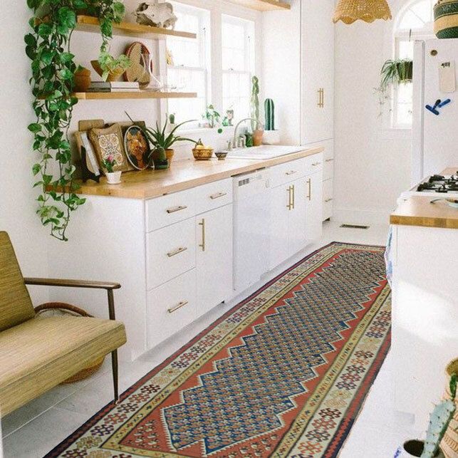 Antique Qasvin Kilim Carpet 316x117cm photo vinterior