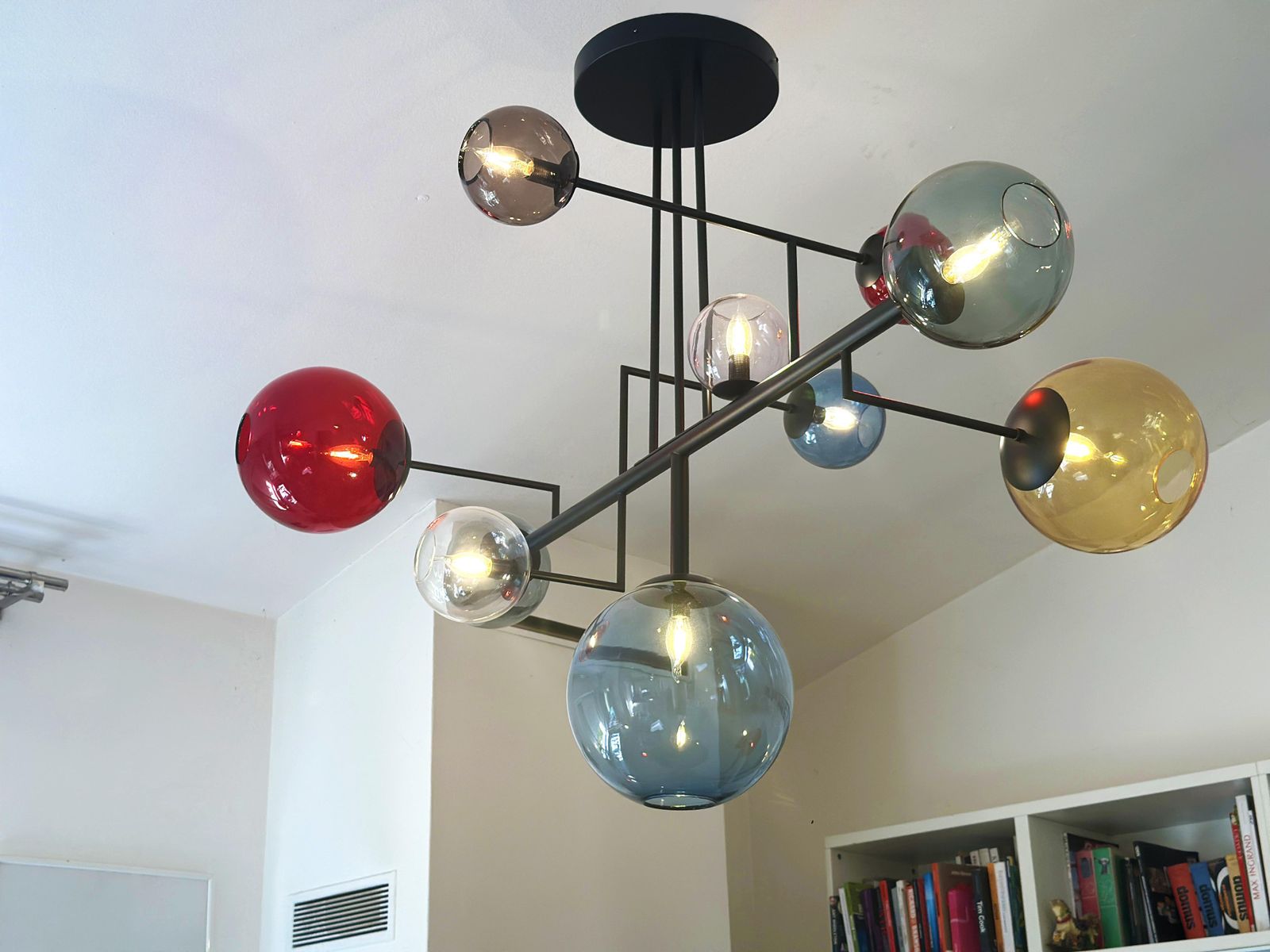 photo vinterior Contemporary Multicolor Spheres Murano Glass Sputnik Chandelier By Simoeng