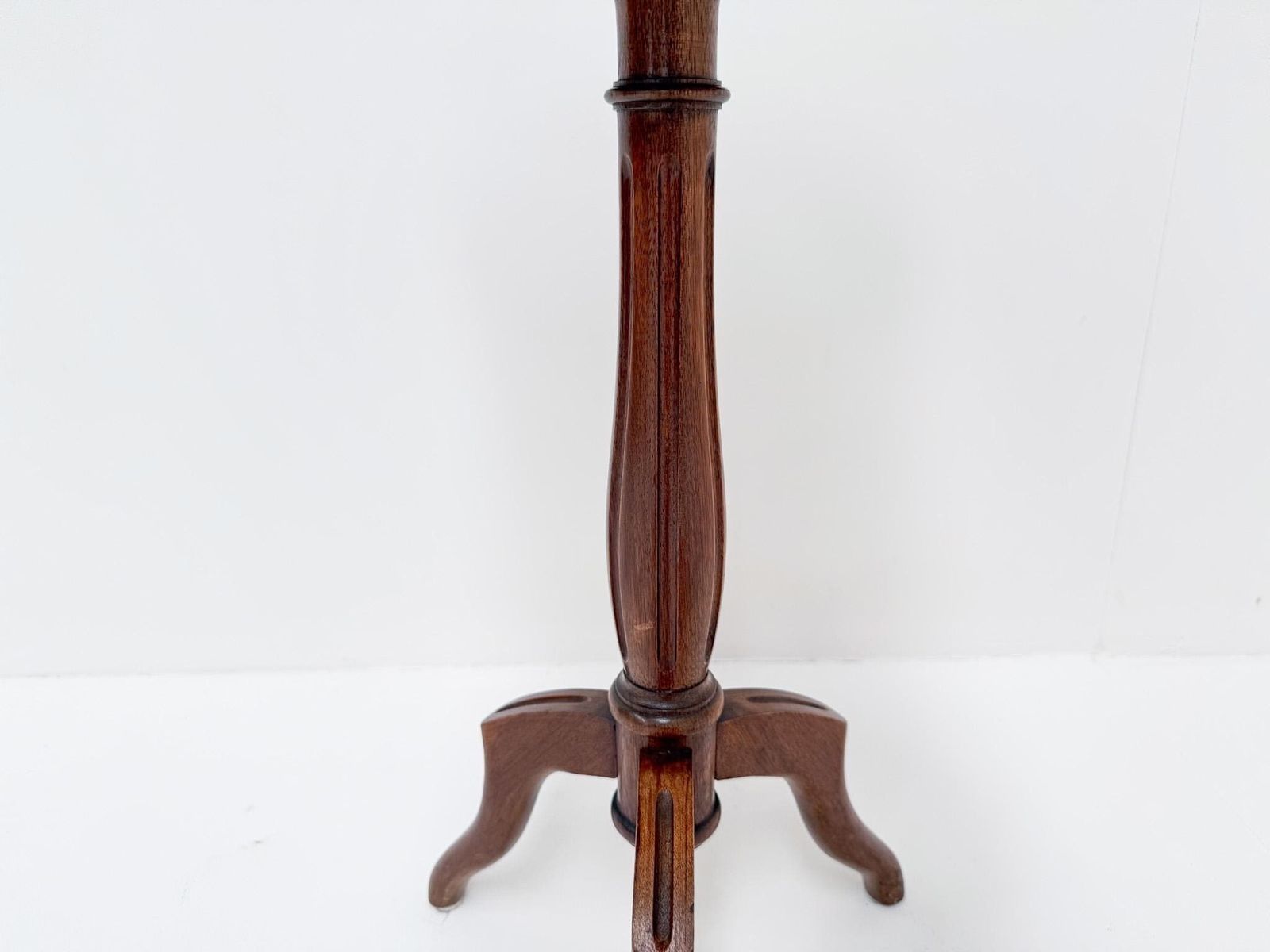 Antique Pedestal Side Table With Marble Top And Brass Gallery, Early 20th Century photo buy