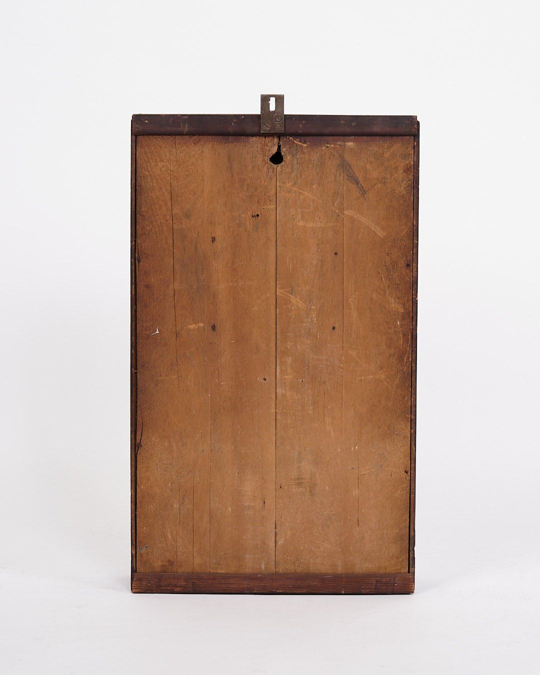 photo furniture Antique American Clock   Painted Glass Window   Dark Wood   Roman Numeral Dial   19th Century