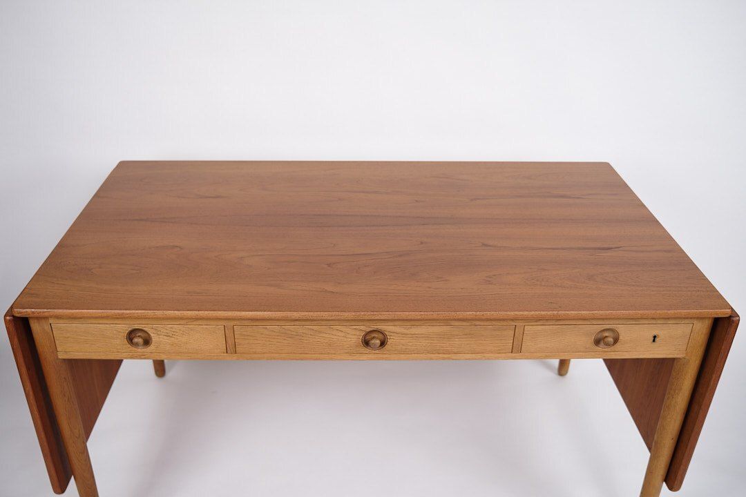 Desk With Flaps   Model At 305   Teak & Oak   Hans J. Wegner   Andreas Tuck   1950s photo furniture