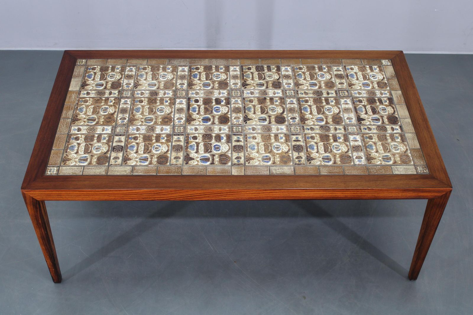 Mid Century Danish Haslev Mobelsnedkeri Coffee Table With Royal Copenhagen Ceram photo 1285.0