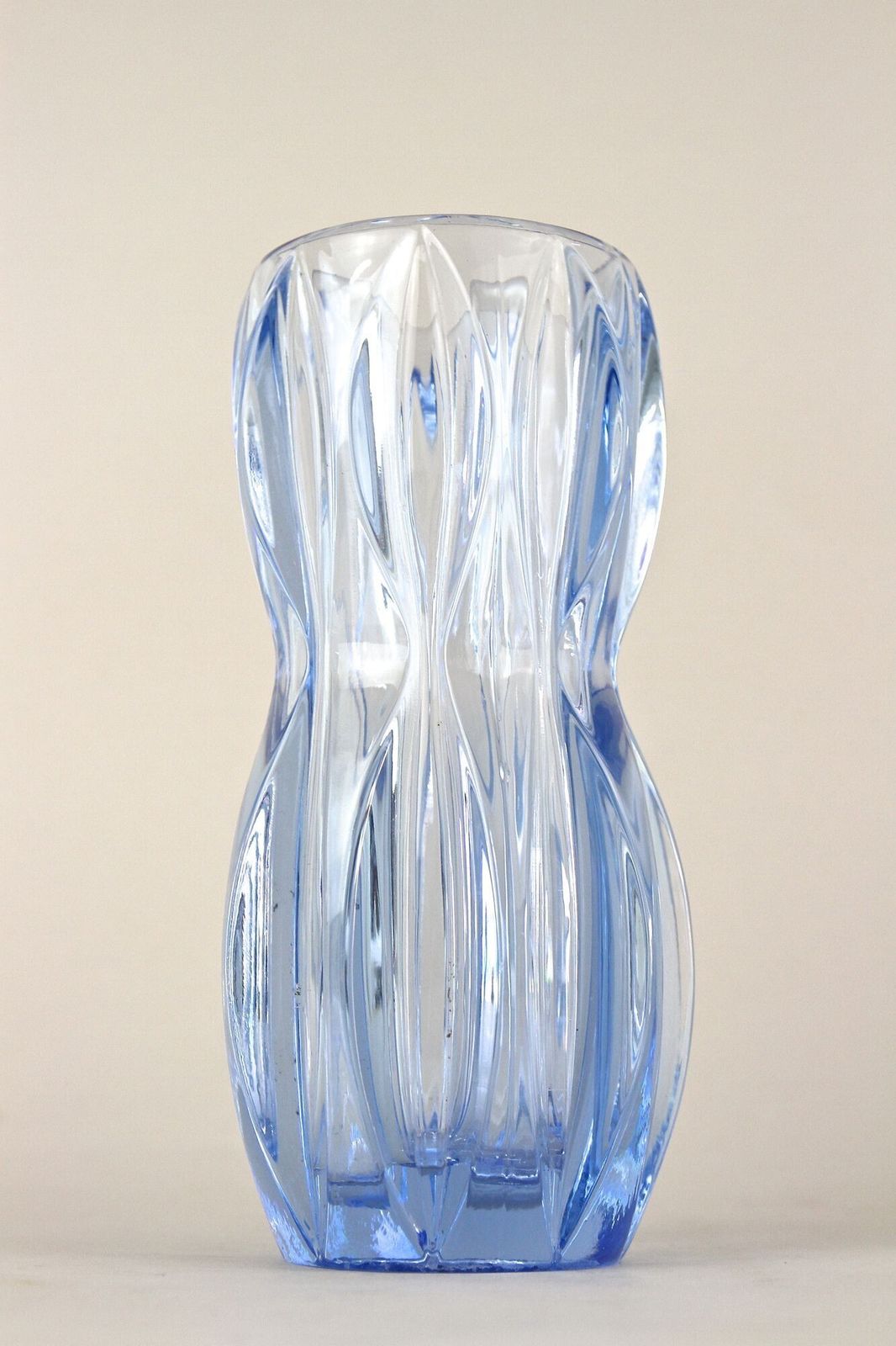20th Century Blue Art Deco Glass Vase, Austria Ca. 1920 photo vinterior