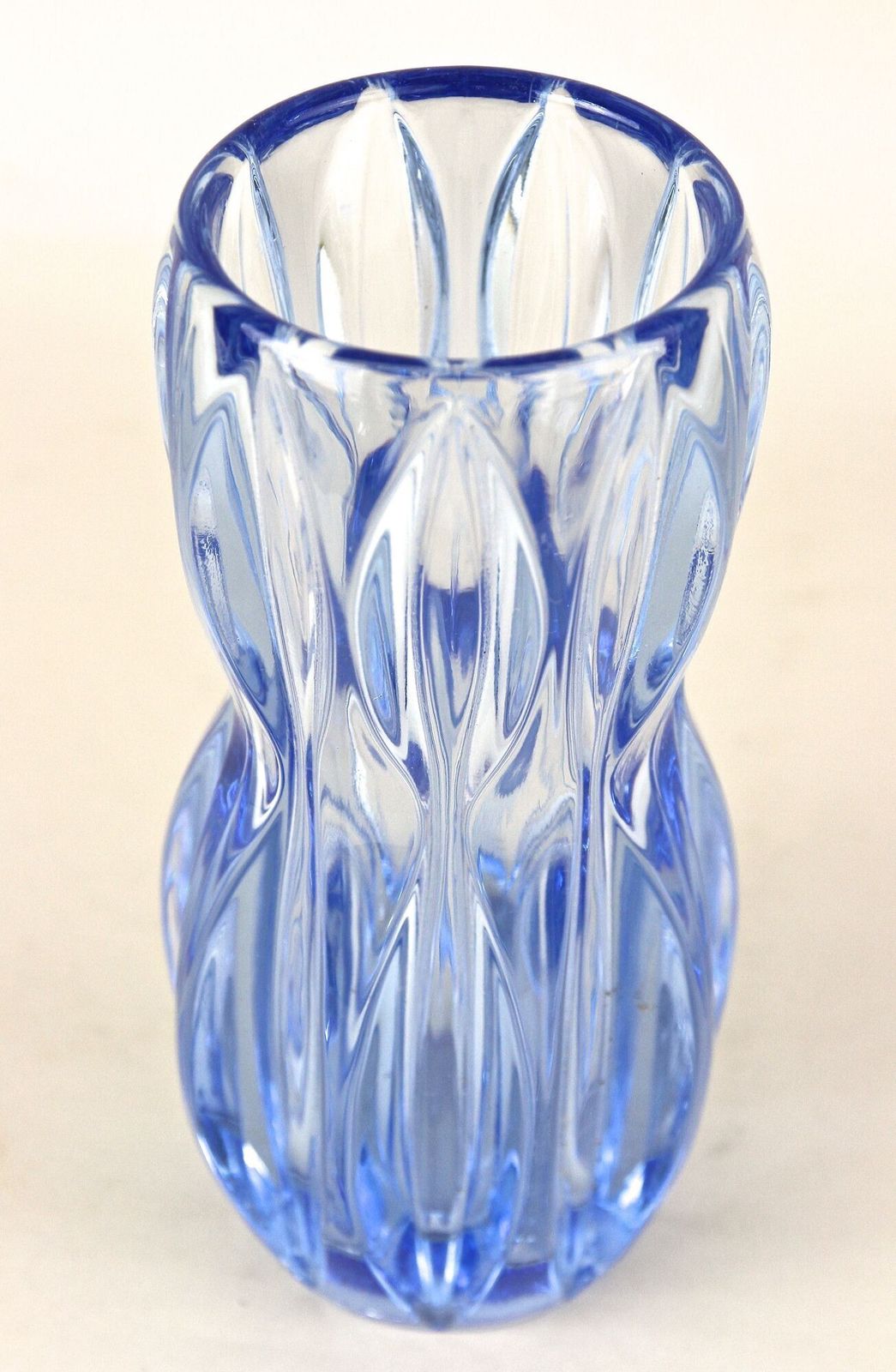 350.0 20th Century Blue Art Deco Glass Vase, Austria Ca. 1920 photo