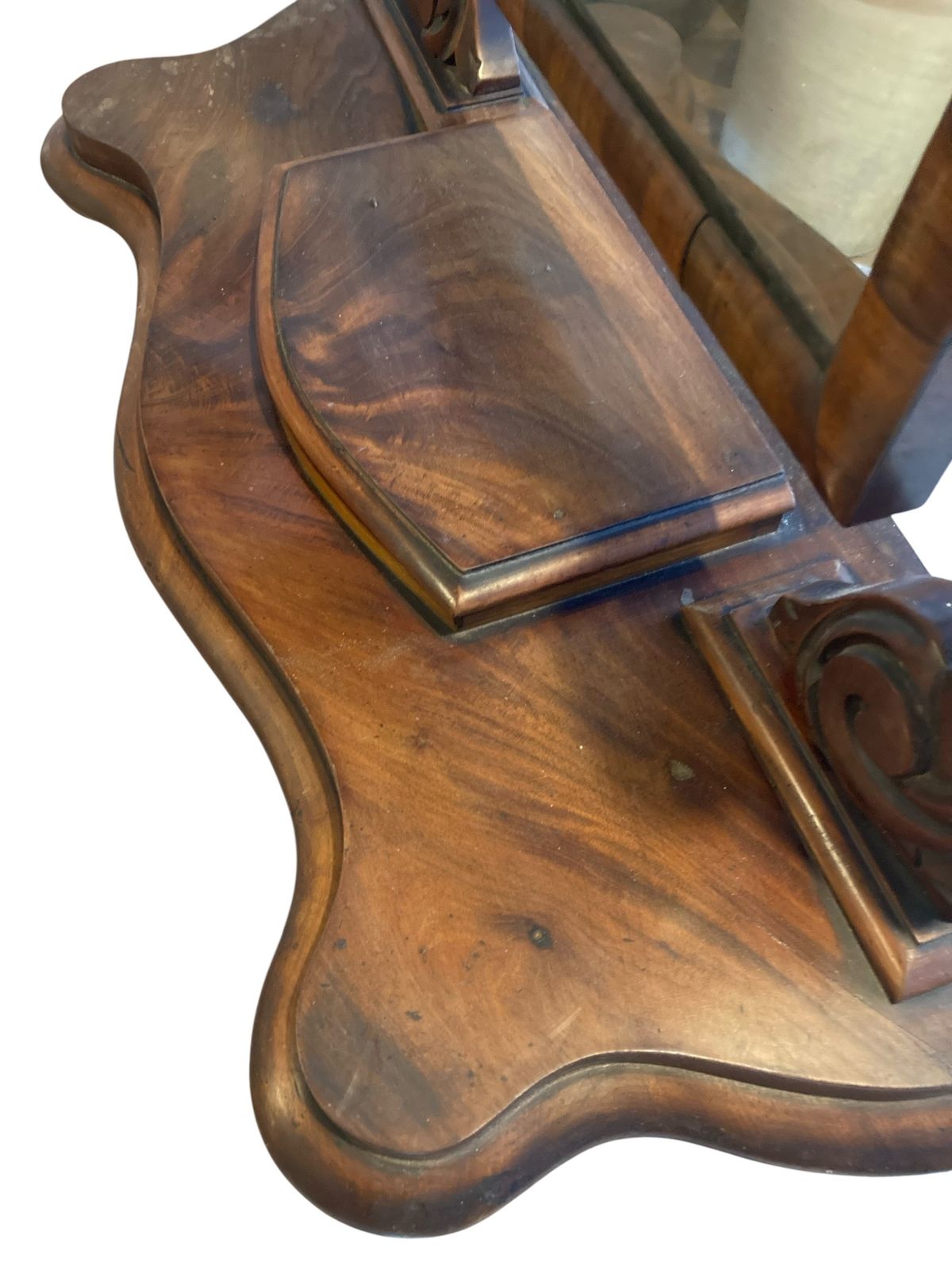 photo for sale Victorian Mahogany Dressing Swing Mirror Carved Scottish Thistle Carving Late 19 Century