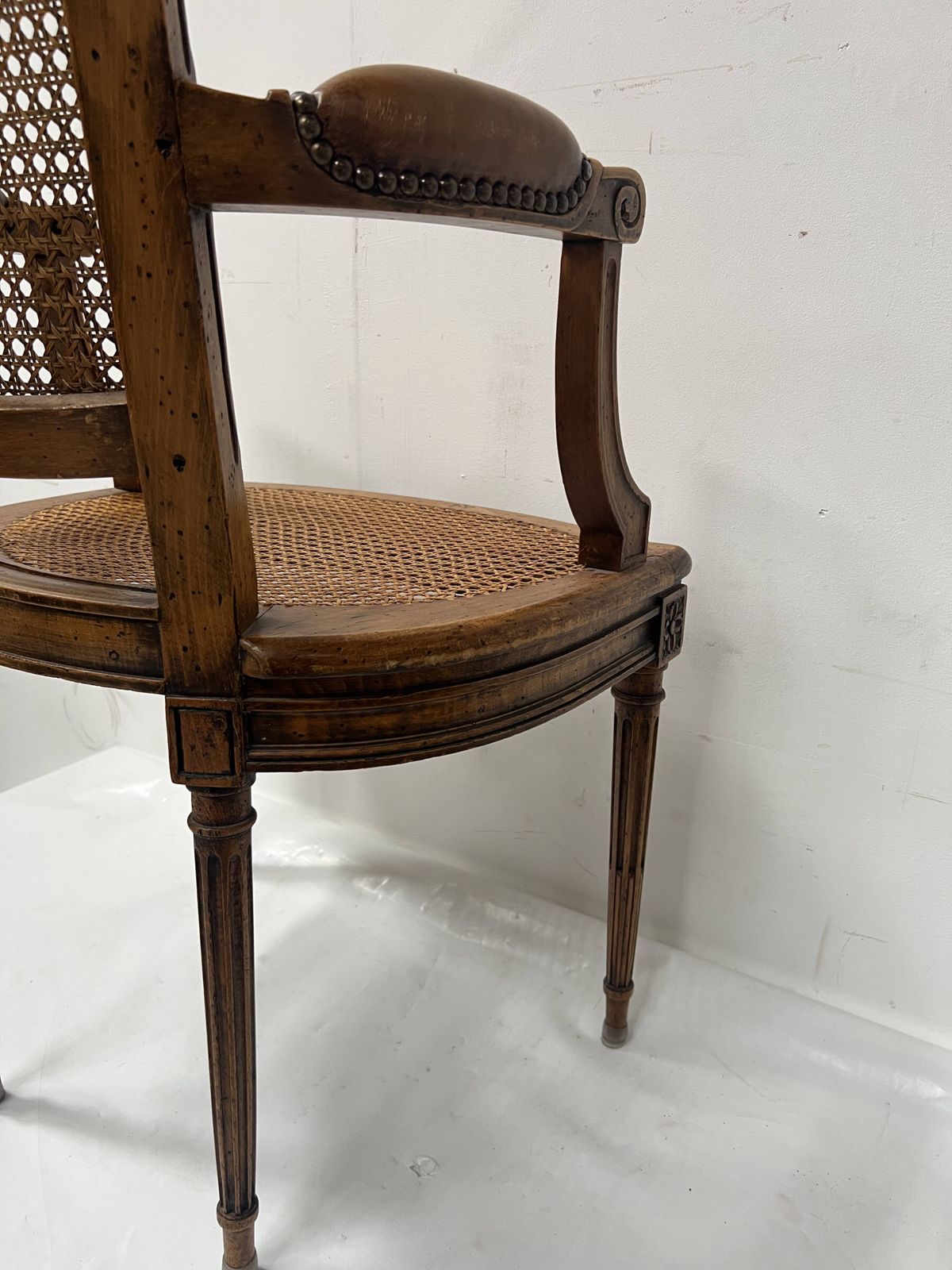 Louis XVI Style Office Chair In Stained Beech photo Furniture