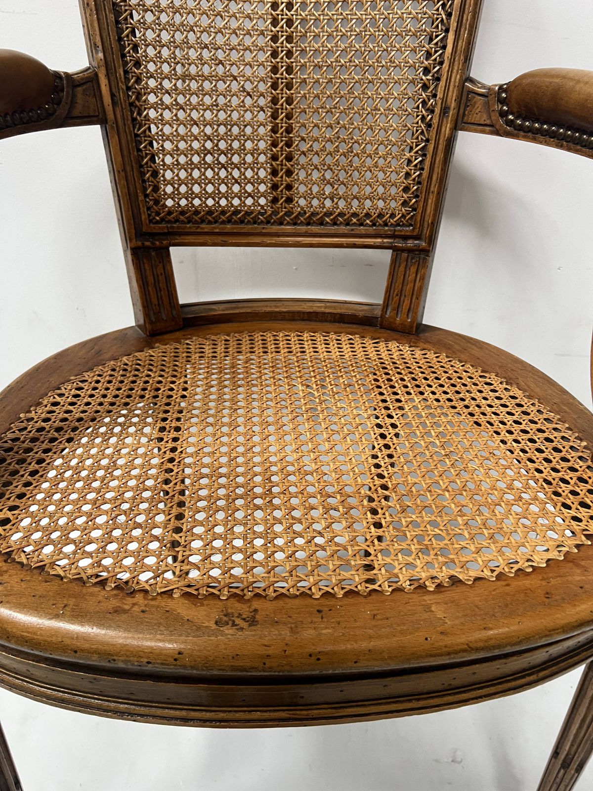 Furniture Louis XVI Style Office Chair In Stained Beech photo