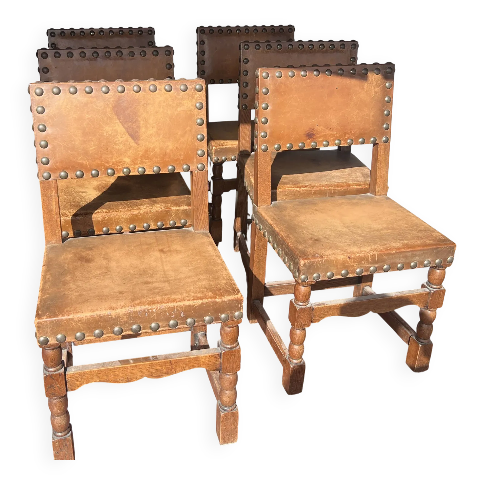 Set Of Six Renaissance Style Oak Chairs, 20th Century photo furniture