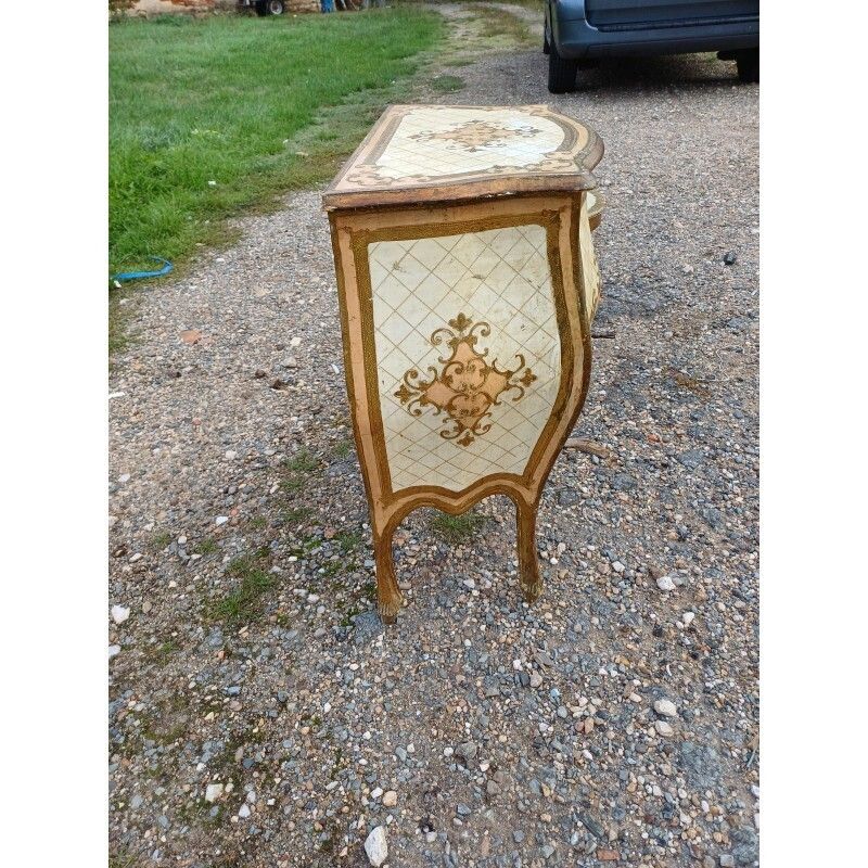 Ventru Bedside Cabinet In Gilded Wood + Shelf photo for sale