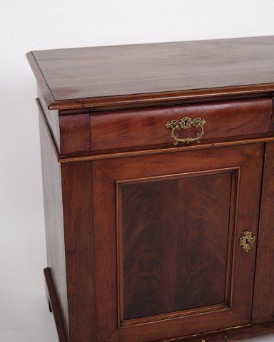 Low Antique Sideboard   Hand Polished Mahogany   Fixed Shelves   1880s photo furniture