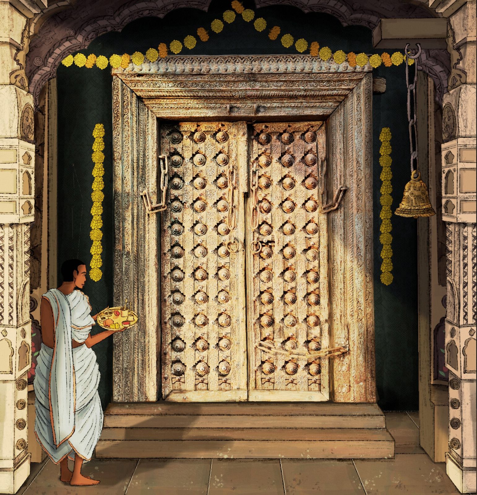 Antique Haveli Temple Door Circa Mid 16th Century photo furniture