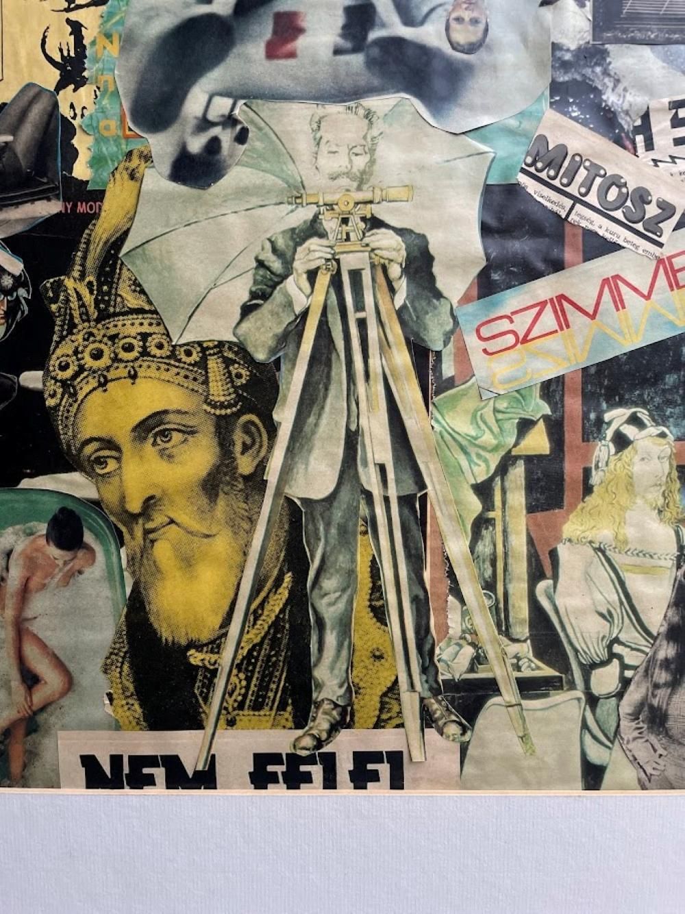 Sci Fi Symmetria – Mixed Media Collage, Hungary 1970s photo Art