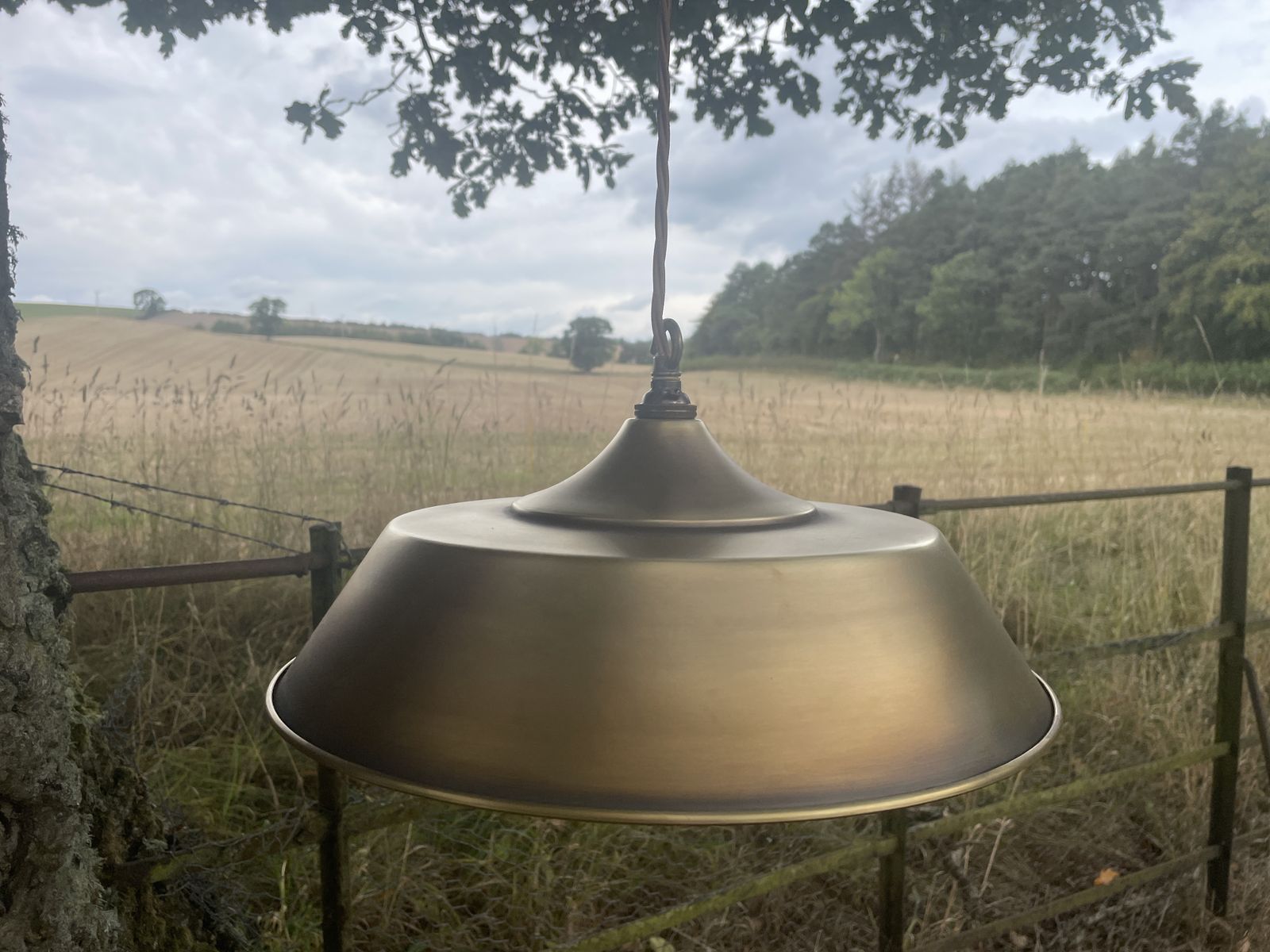 Jim Lawrence   Set Of 3   Balmoral Pendant Lights In Antiqued Brass   Brand New/Unused photo 100.0